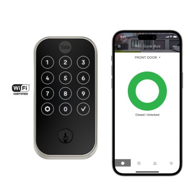 Yale Pro 2 Keyed Touchscreen Keypad Lock, Bluetooth with Wi-Fi Connect Bridge, Satin Nickel